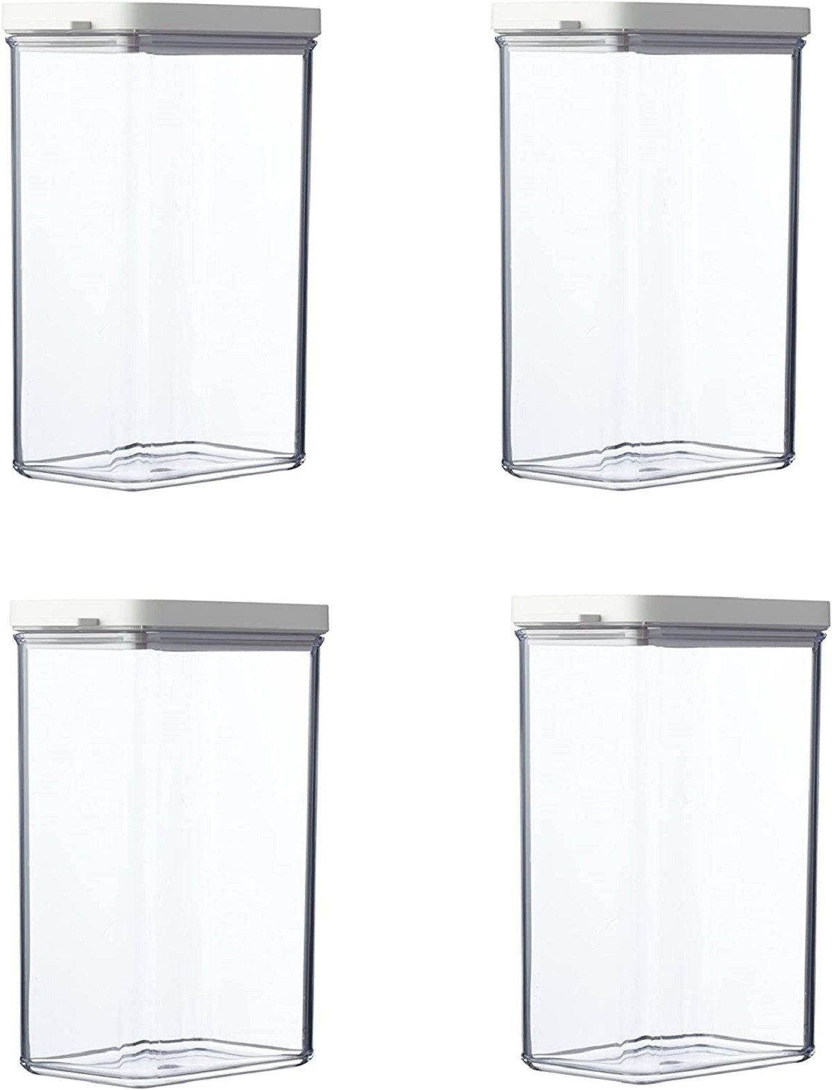 Mepal Vorratsdose Vorratsdosen-Set rechteckig 2000 ml für Aufbewahrung, langlebiges Design, Nordic White