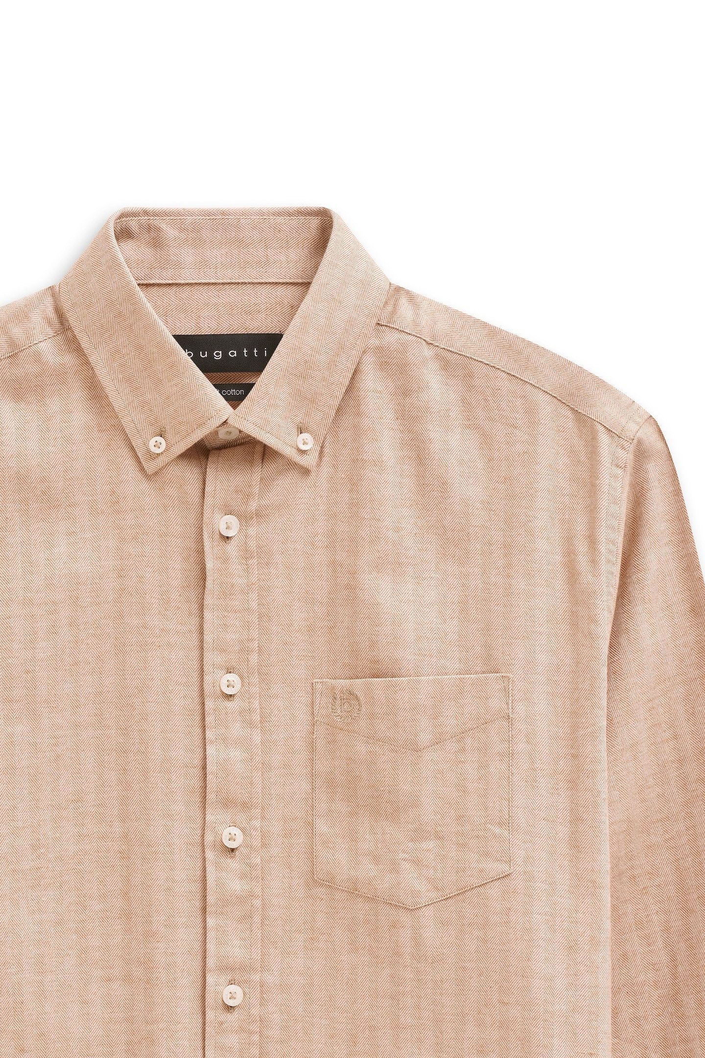 bugatti Langarmhemd Soft Cotton im Modern Fit mit Button-Down Kragen