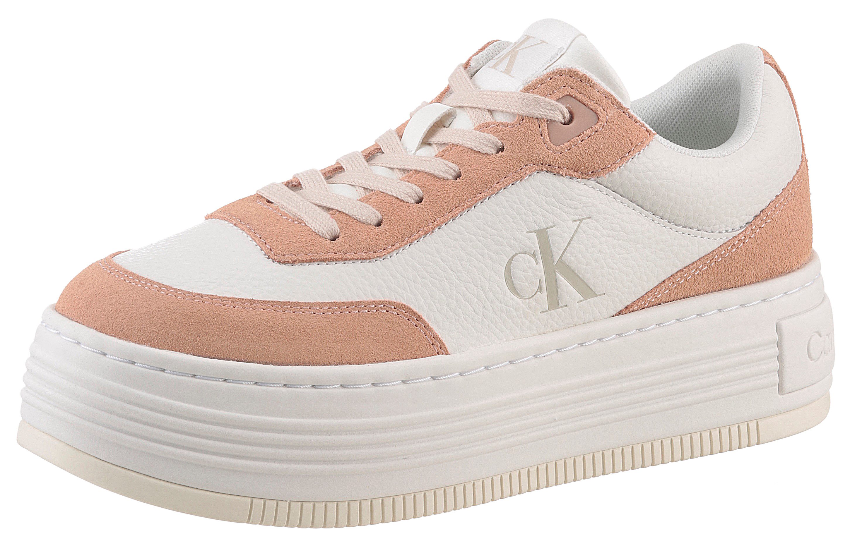 BOLD FLATF LOW LACE TUMB LTH Plateausneaker