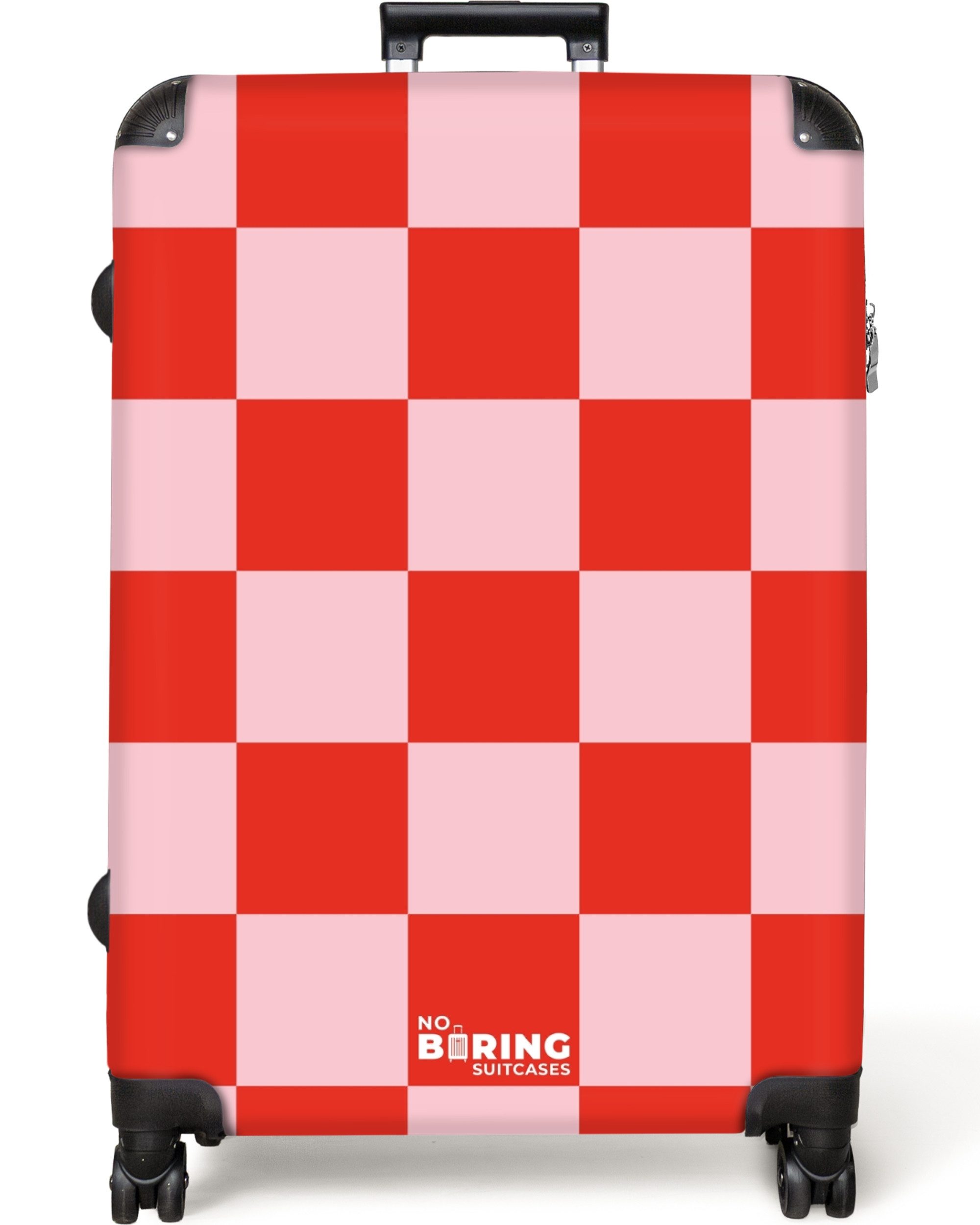 NoBoringSuitcases.com© Hartschalen-Trolley Rotes und rosa Schachbrettmuster günstig online kaufen