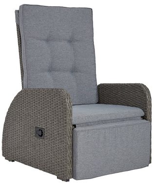 KONIFERA Gartenlounge-Set Vigo, (Set, 8-tlg., 2x Sessel, 1x 2er Sofa, 1x Tisch 120x60x60cm, inkl. Auflagen), Polyrattan, Aluminium, verstellbare Rückenlehne und Fußablage