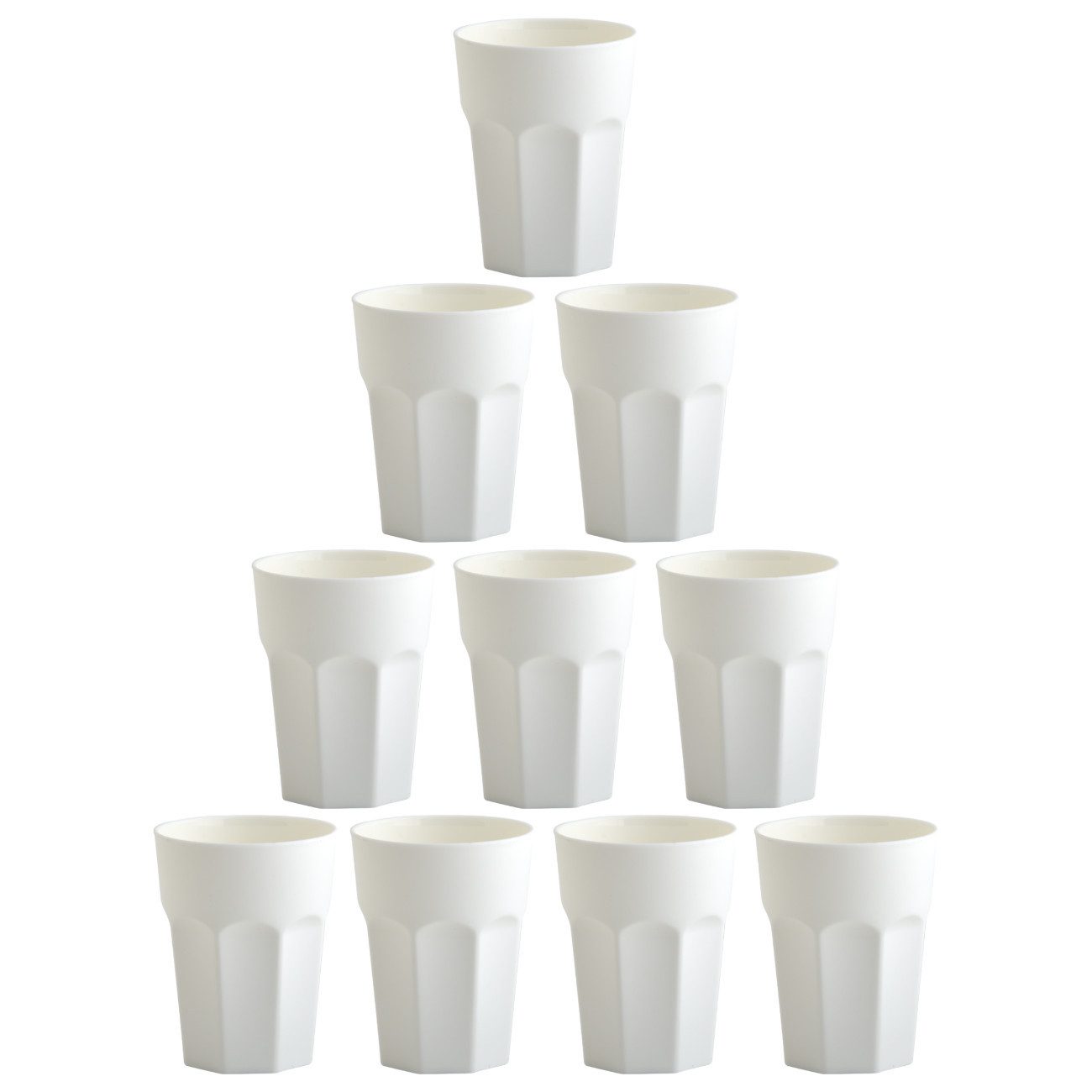 Engelland Becher Kunststoffbecher in modernen Pastellfarben, Mehrweg, 10-tlg., Kunststoff, spülmaschinengeeignet, bruchfest, wiederverwendbar, 250 ml, 0,25 Liter