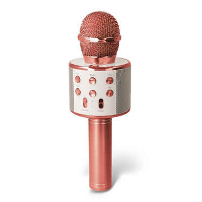 Forever Mikrofon Bluetooth-Mikrofon mit Lautsprecher Karaoke-Mikrofon Roségold