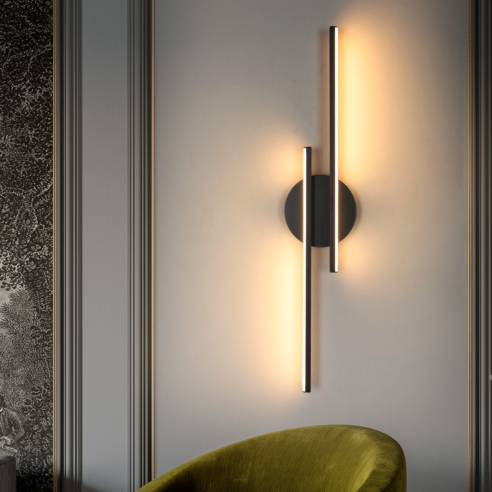 Riserva LED Wandleuchte LED Wandleuchte Innen Weiß 24W, Wandlampe Warmweiß Treppenhaus, LED wechselbar, Minimalistischer Stil, einfache Installation, augenschonendes Design