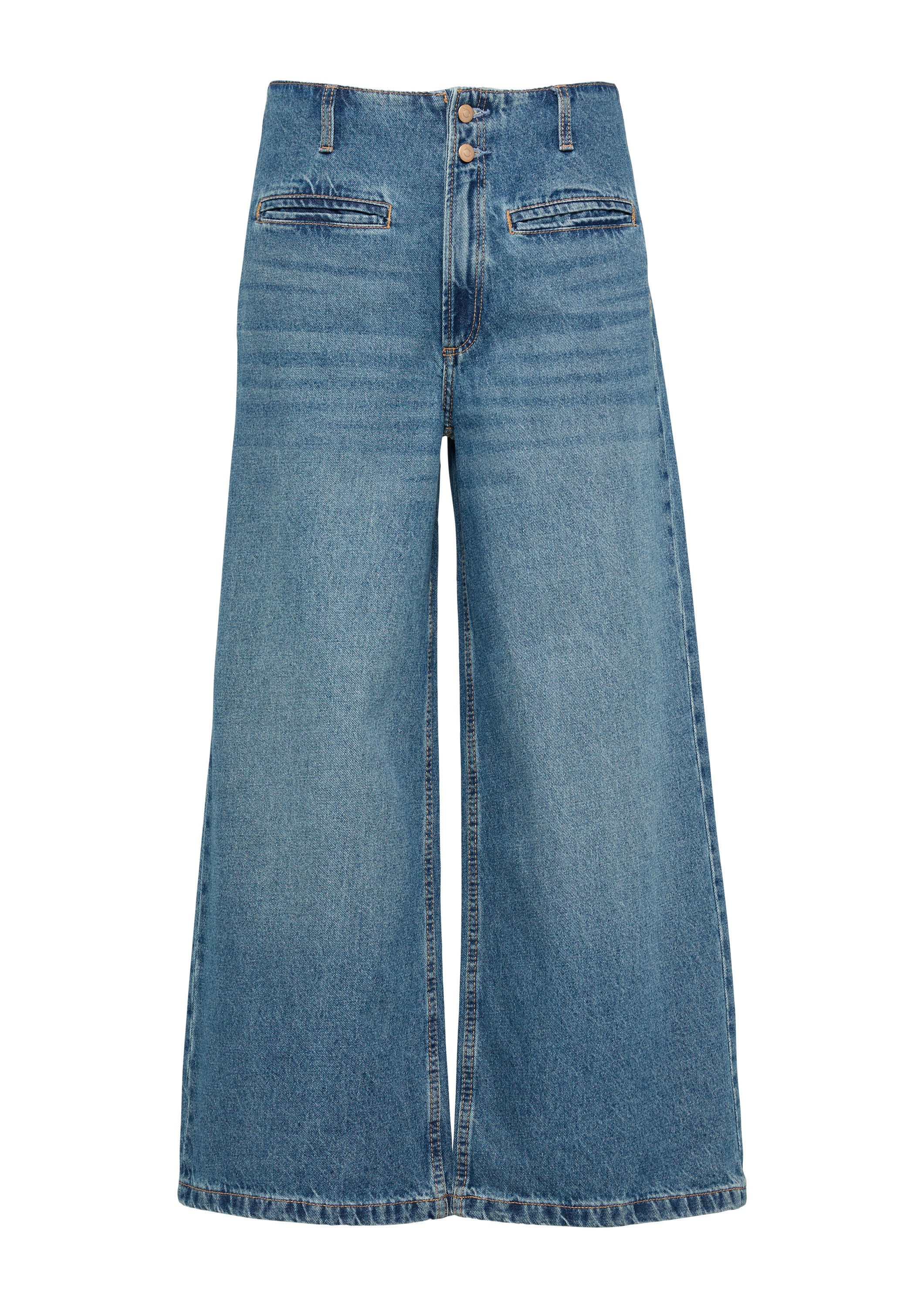 QS Weite Jeans Jeans-Hose CATIE Culotte-Jeans Catie / Slim Fit / High Rise / Wide Leg
