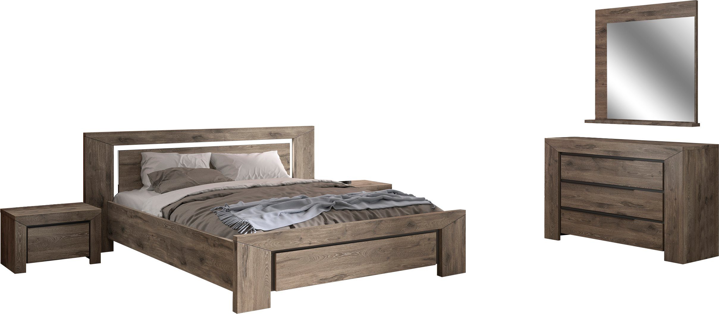 Gami Jugendzimmer-Set Brugge, (Set, 5-tlg), In 2 Farben erhältlich