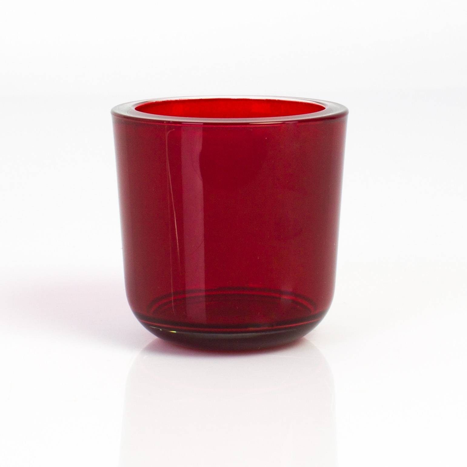 INNA-Glas Kerzenhalter Kleines Teelichtglas - Teelichthalter Nick, ro