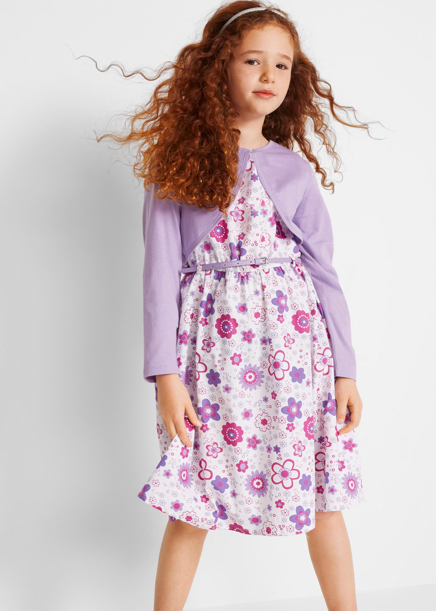 bonprix Sommerkleid (Set, 3-tlg) für besondere Anlässe, dreiteiliges Set, aus Baumwolle, Regular Fit