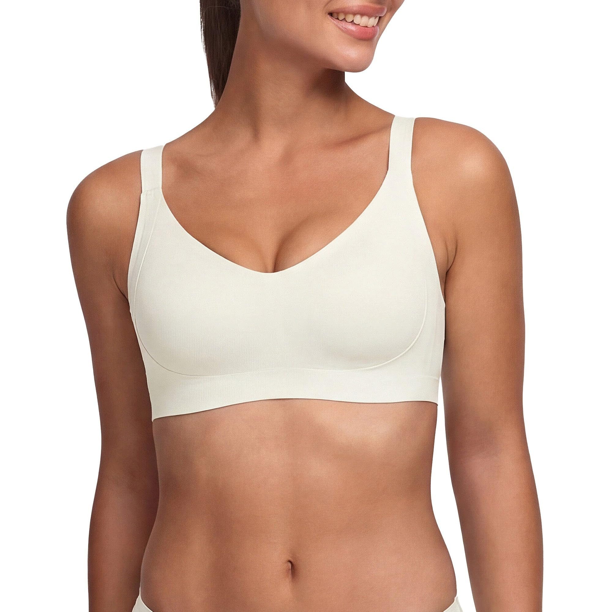cfab by creamy fabrics Bügelloser BH Seamless Compact Push-Up BH-Ecru-2XL (1-tlg)