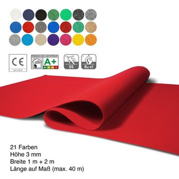 Teppich Event- und Messeteppich Sintra Rot, verschiedene Größen, Floordirekt, Rechteckig, Höhe: 3 mm