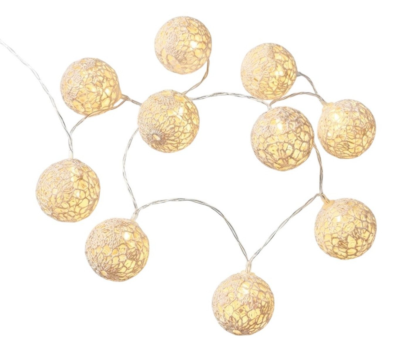 Provance Lichterkette LED Lichterkette Weiß mit 10 Großen Kugeln Innen günstig online kaufen