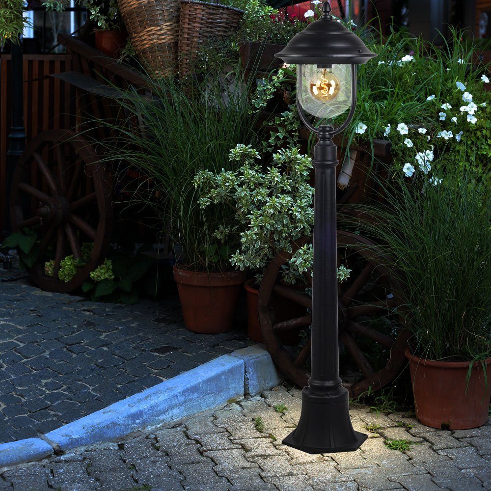 etc-shop LED Außen-Stehlampe, Leuchtmittel inklusive, Steh Außen Dimmer im Farbwechsel, Set Fernbedienung Lampen 2x Garten Laternen Warmweiß