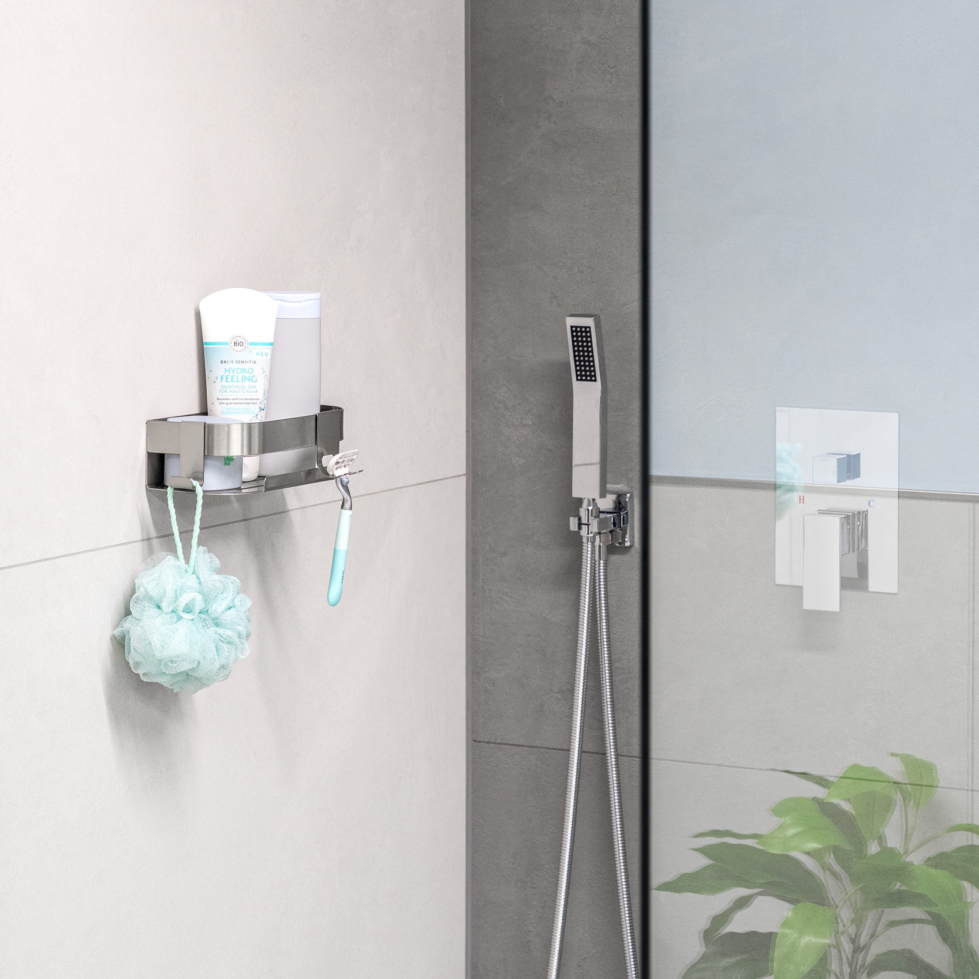 eluno Duschablage mit 2-Wege-Montage, werkzeuglosen Wandmontage, Edelstahl, günstig online kaufen