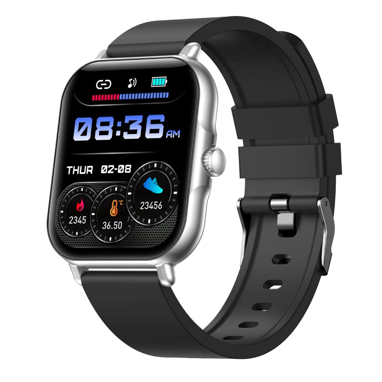 fontastic Smartwatch 1.83 Zoll Bluetooth Anrufe Fitness Tracker Puls SpO2 Smartwatch