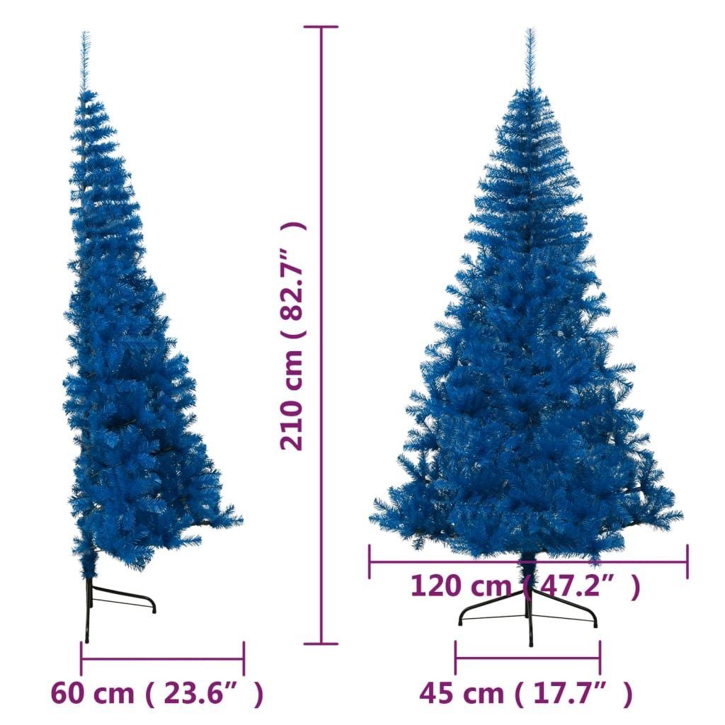 furnicato Künstlicher Weihnachtsbaum 210 Blau Ständer PVC Künstlicher Halb-Weihnachtsbaum mit cm