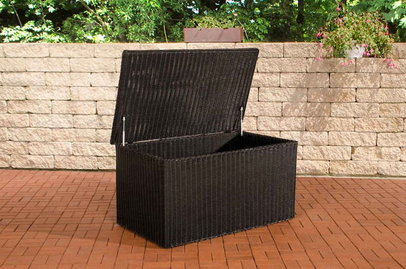 TPFGarden Auflagenbox Sunny XL 5mm - aus UV-beständigem Polyrattan und Aluminium-Gestell (Aufbewahrungsbox Garten - Gartentruhe Rattan, Gartenbox mit 2 hochwertigen Gasliftdämpfer), Maße: Volumen 586 Liter - Außenmaße: (TxBxH): 75 x 139 x 83cm