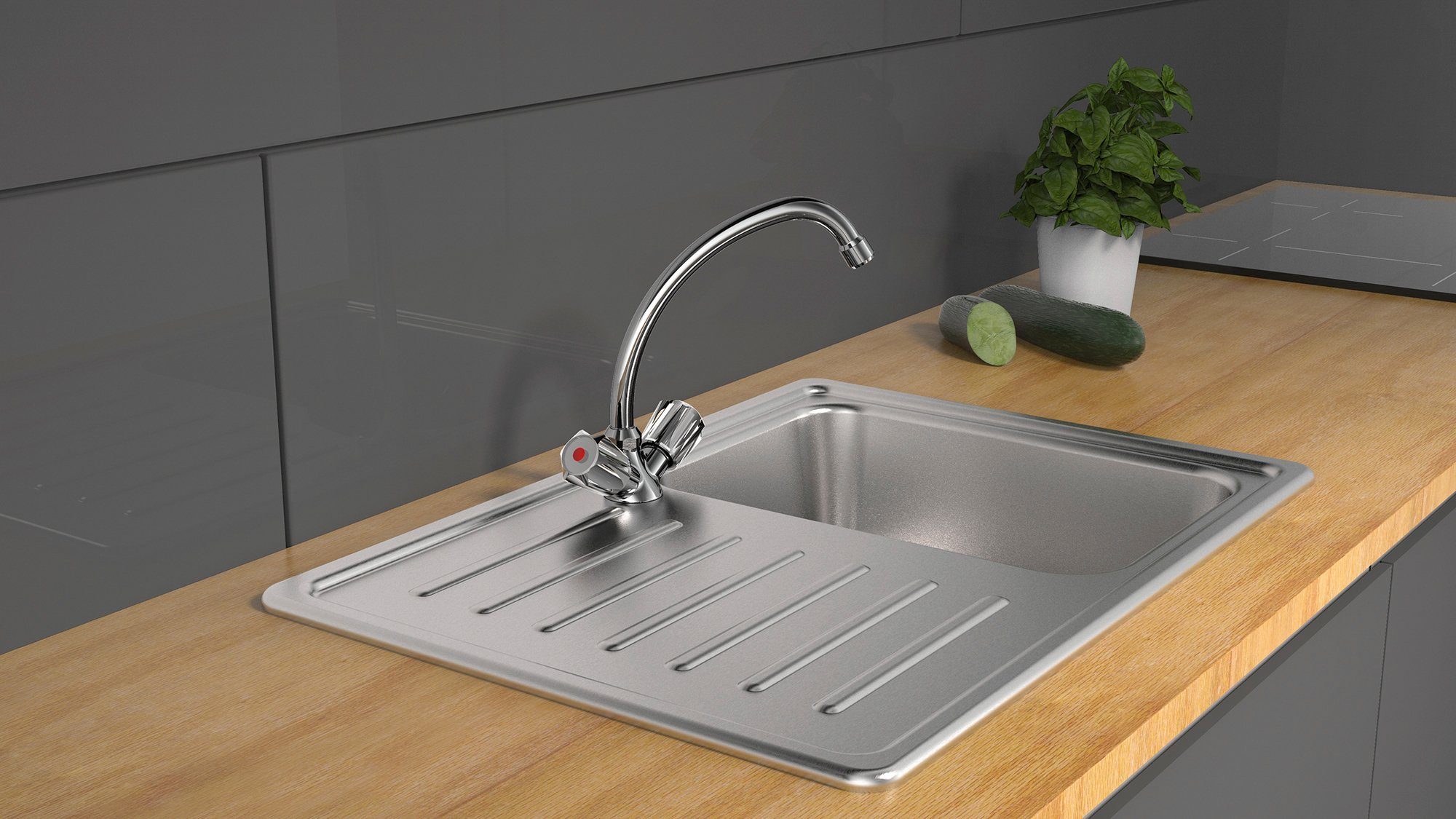 Schütte Spültischarmatur Duo Mix Niederdruck Armatur Küche, schwenkbarer Wa günstig online kaufen