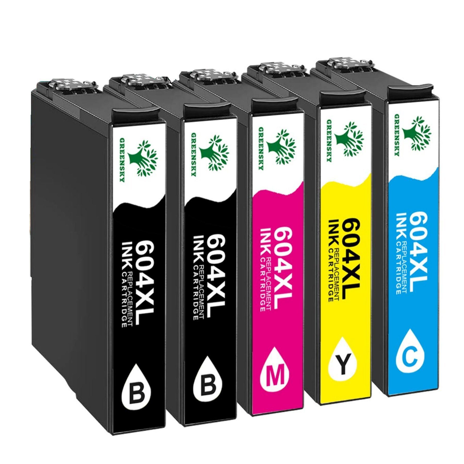 Greensky 5/8/10er Multipack für Epson 604 604XL Tintenpatrone (WF-2910DWF WF-2930DWF WF-2935DWF WF-2950DWF, 5-tlg., XP-2200 XP-2205 XP-3200 XP-3205 XP-4200 XP-4205)