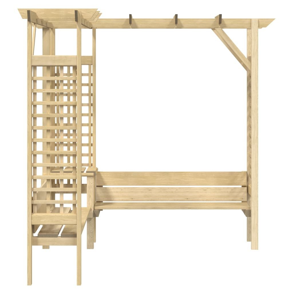 vidaXL Pergola, Eck-Pergola mit Bank Kiefernholz Imprägniert