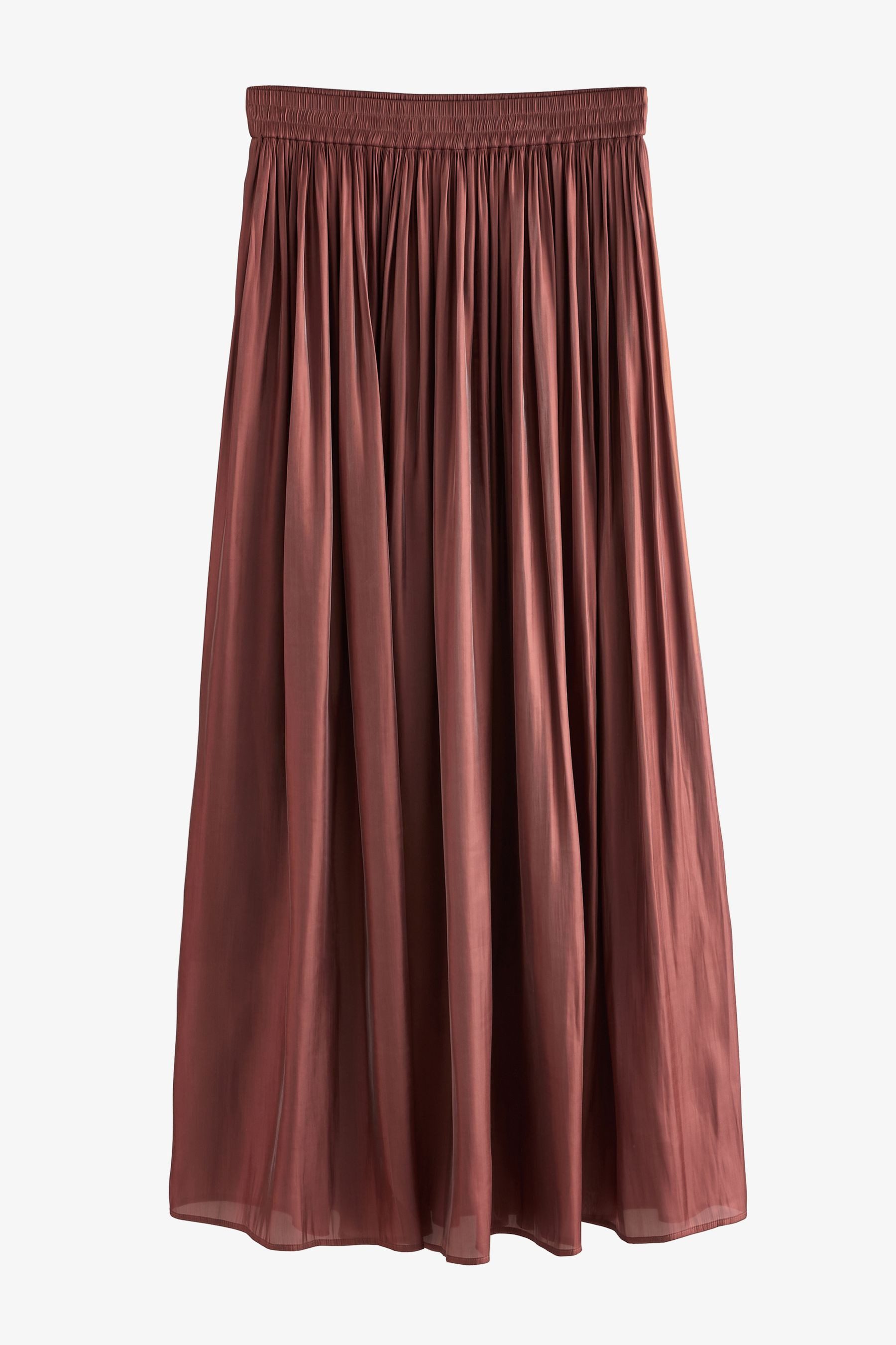 Next Midirock Metallic-Midirock aus glänzendem Satin günstig online kaufen