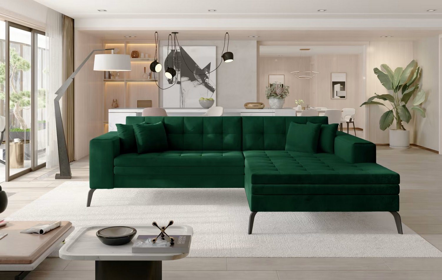 JVmoebel Ecksofa, Design Ecksofa Schlafsofa Bettfunktion Sofa Couch Polster Sofort