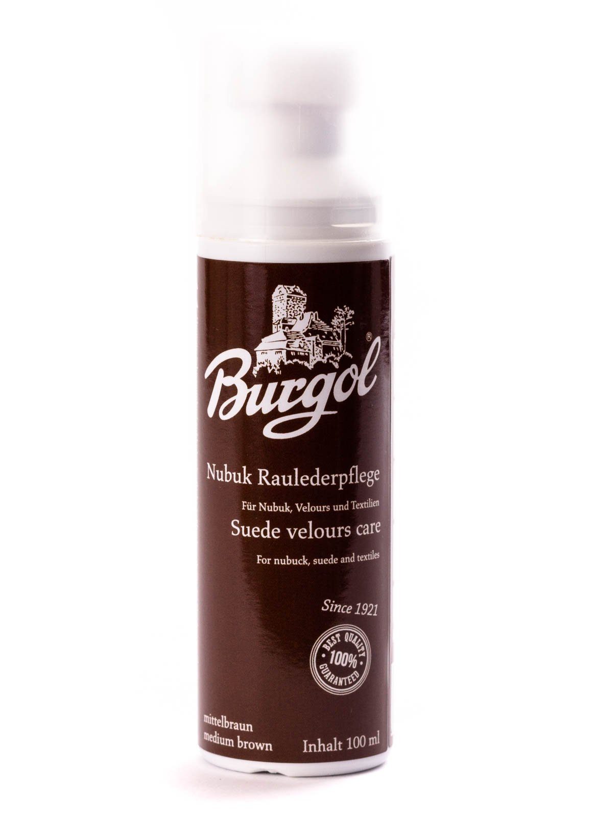 Burgol BURGOL Nubuk-Rauhlederpflege Wildleder 100ml Lederpflege Mittelbraun