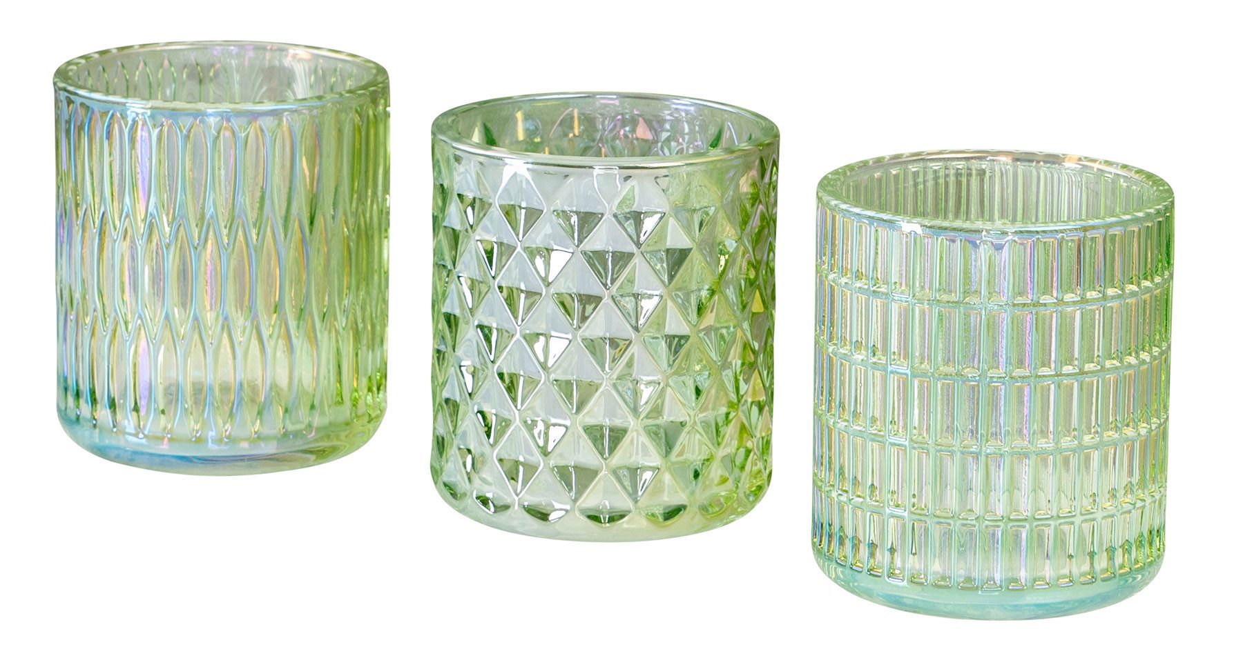 Levandeo® Teelichthalter, 3er Set Teelichthalter Grün Glas Windlicht Tischd günstig online kaufen