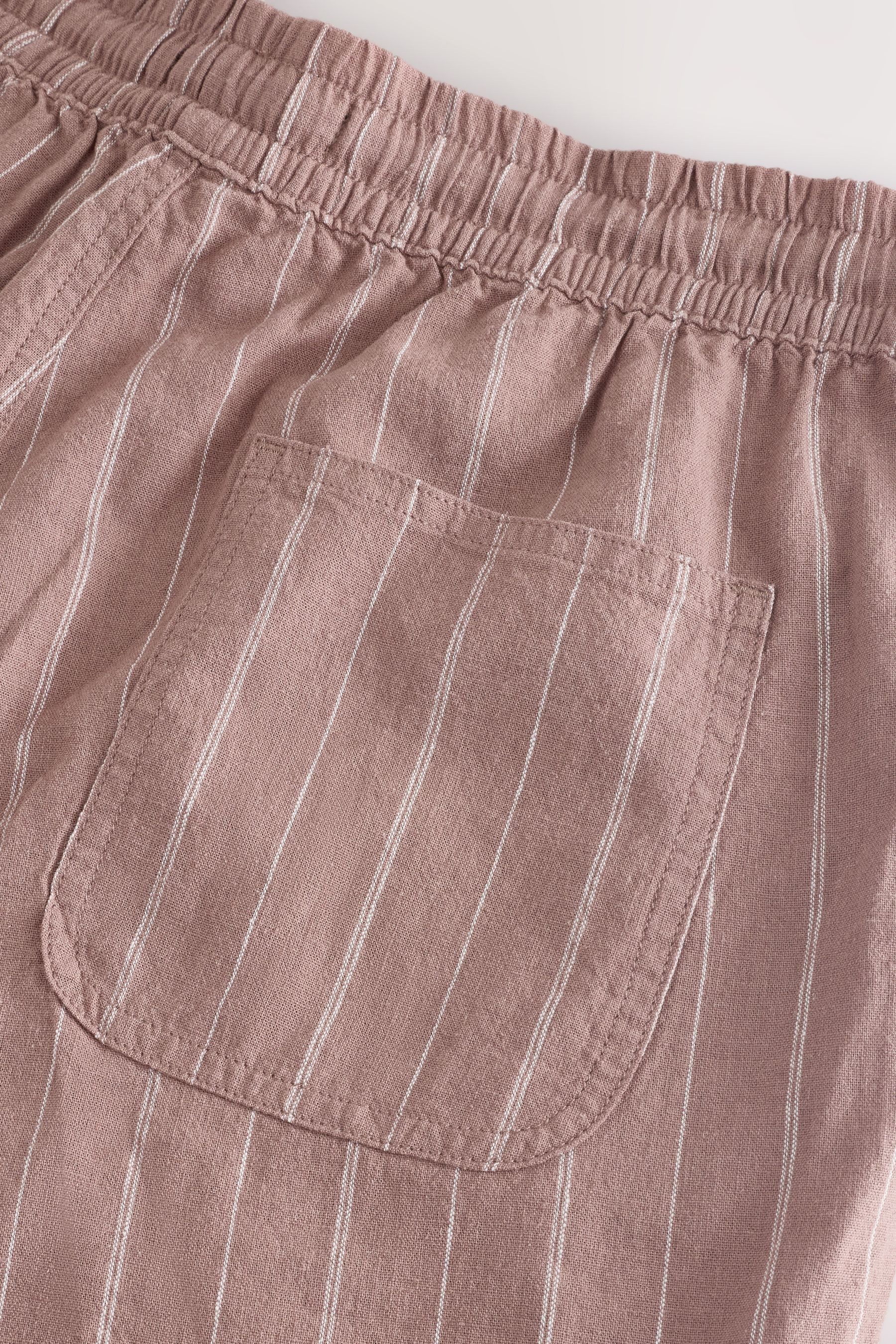 Next Shorts Gestreifte Shorts mit Kordelzug aus Leinengemisch (1-tlg)