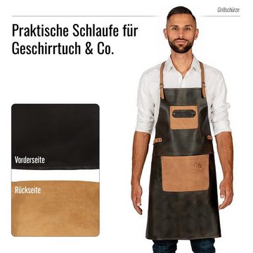 BLACK FOREST FOX Grillschürze ALPHA Büffel Leder Grillschürze BBQ Kochschürze