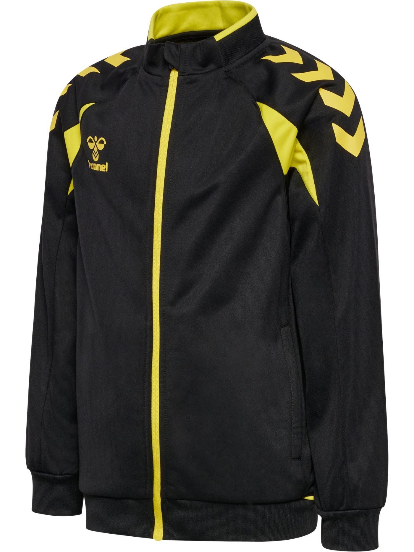 Trainingsjacke hmlCORE 2.0 Track Zip (100% rec. Polyester) schwarz/gelb Jungen