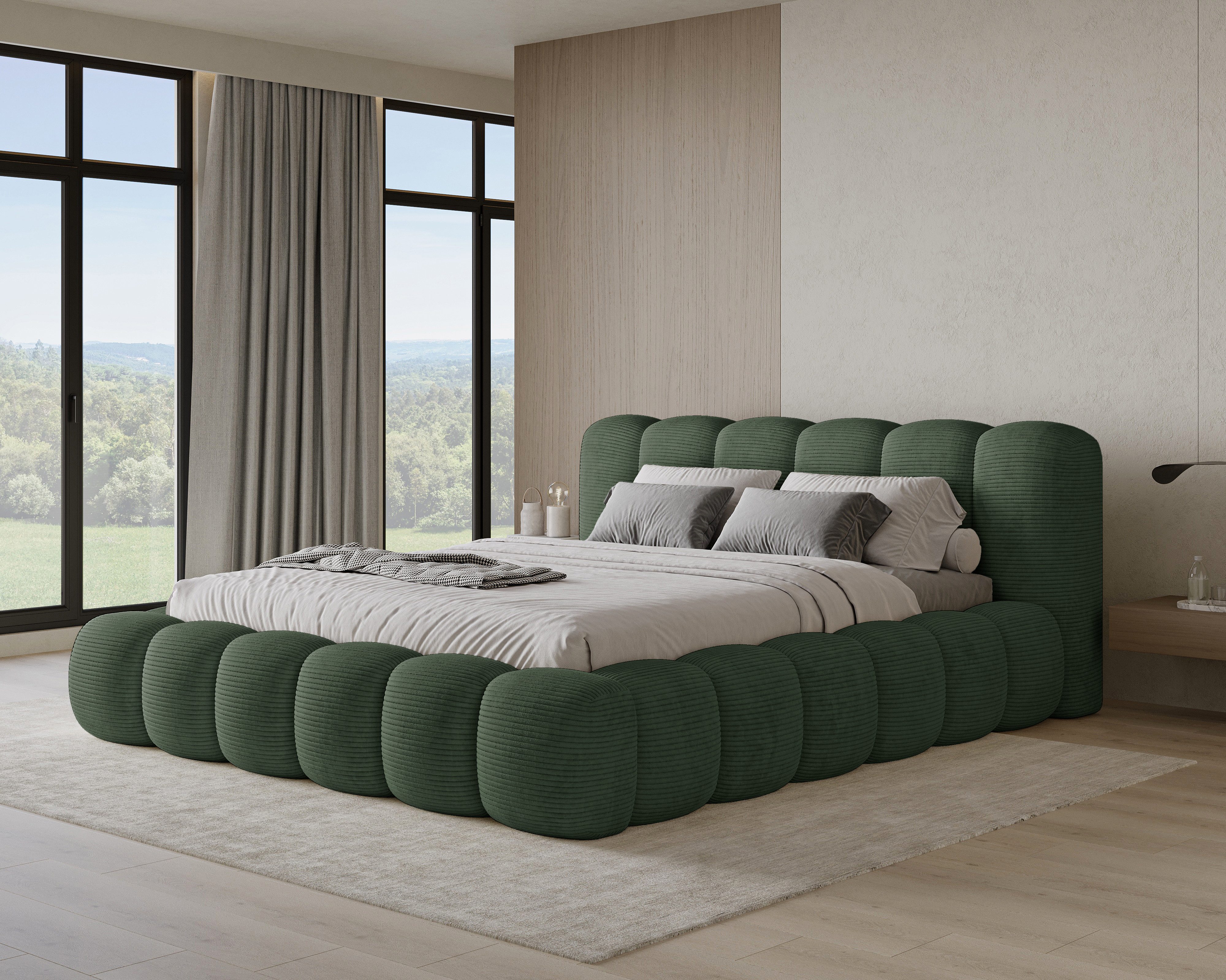 Chilly Möbel Polsterbett Stone Cord Stoff 160x200 cm mit Stauraum Poso 14 günstig online kaufen