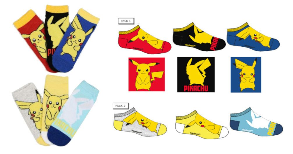 Socken Pikachu Pokemon Kinder Jungen Sneakersocken Socken Strümpfe 6er Pack