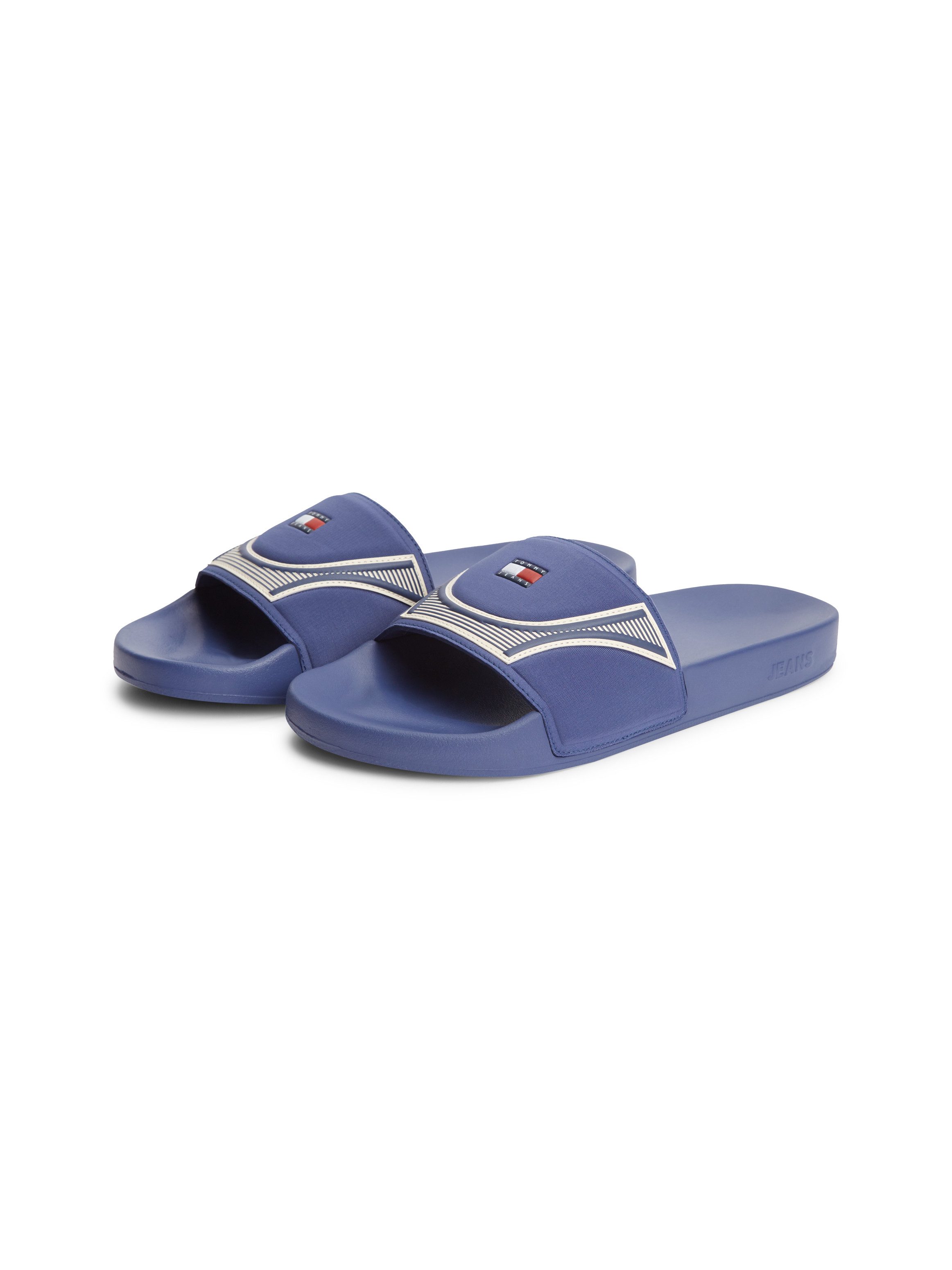 Tommy Jeans TOMMY JEANS SEASONAL POOL SLIDE Pantolette Poolslides, Sommerschuh, Schlupfschuh mit Kontrastbesätzen