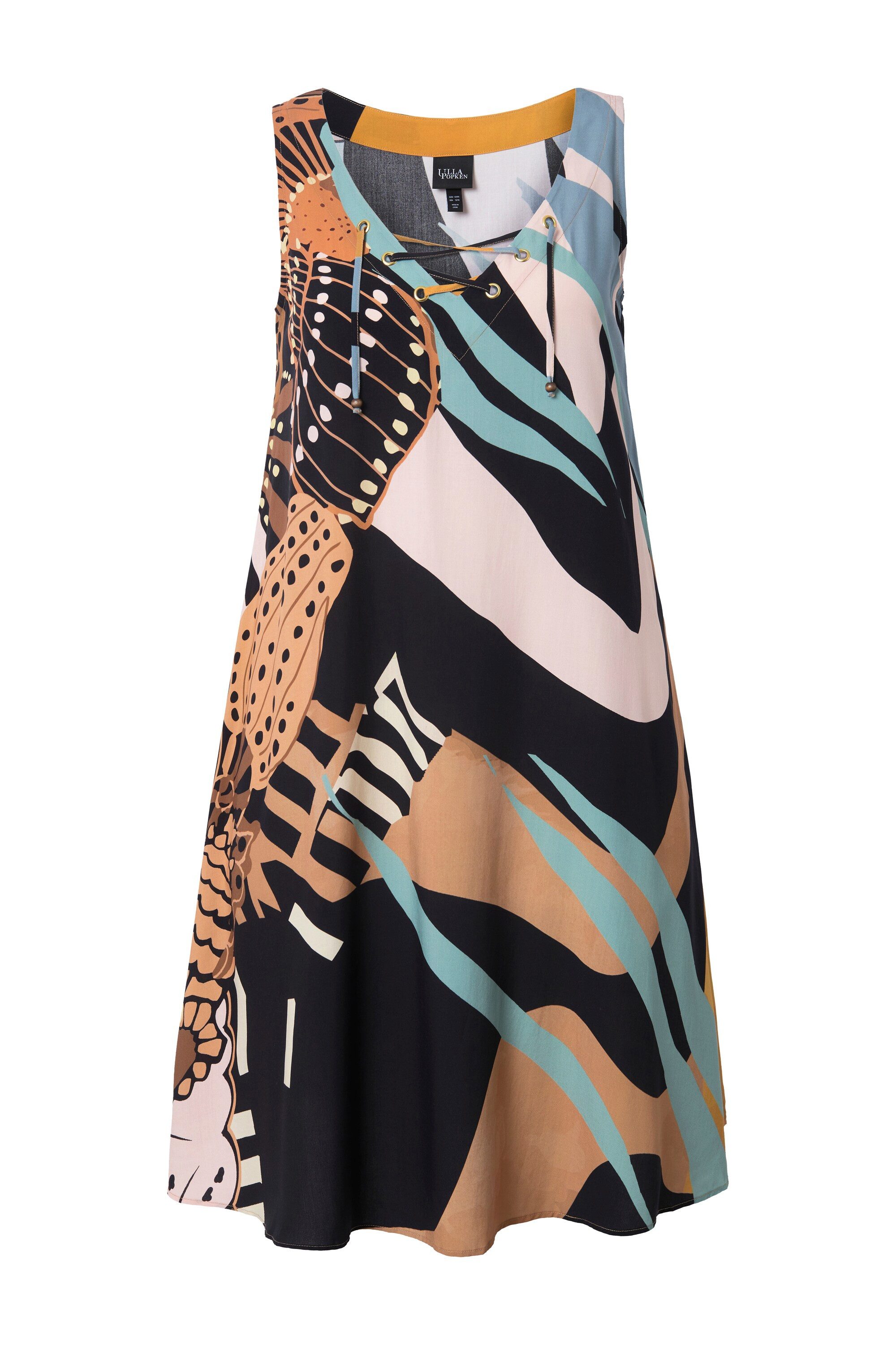 Ulla Popken Strandkleid Midikleid Schnürung A-Linie günstig online kaufen