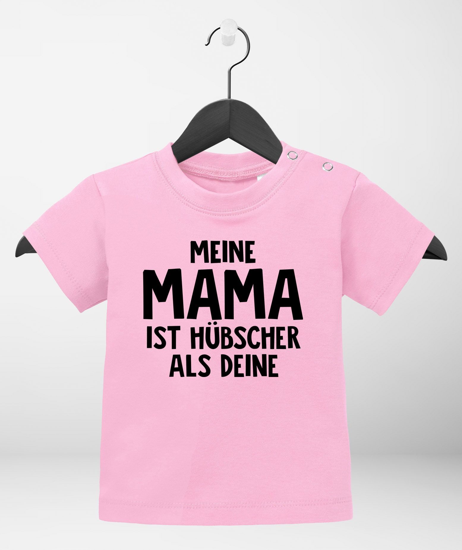 Print-Shirt Baby T-Shirt kurzarm Meine Mama ist hübscher als deine Jungen Mädchen