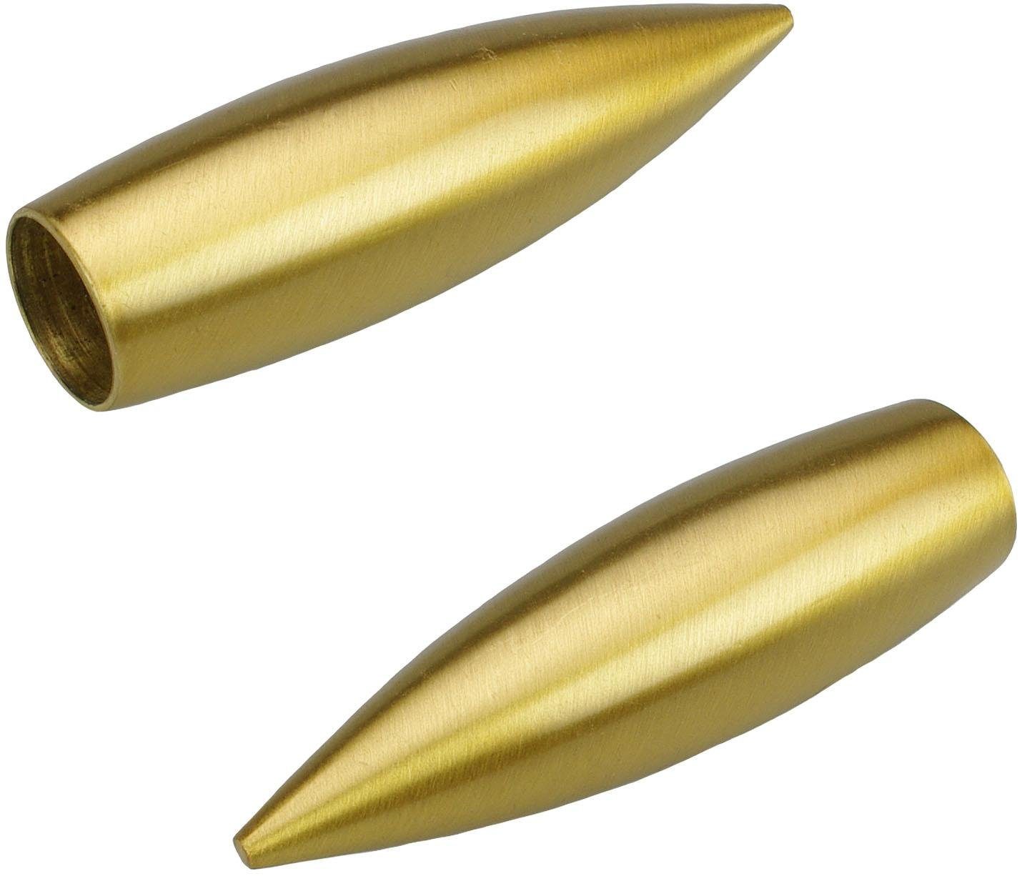 Gardinenstangen-Endstück Bullet, Liedeco, Gardinen, (Set, 2-St), für Gardinenstangen Ø 16 mm goldfarben/matt