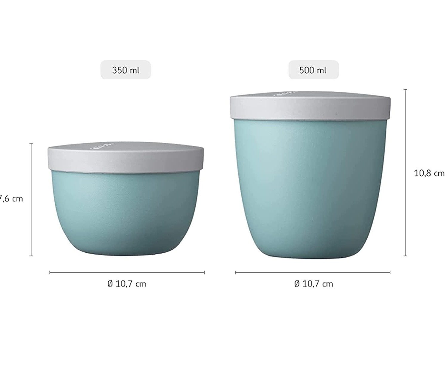 Mepal Lunchbox Snackpot Duo Pack Ellipse für Lebensmittel, tiefkühltauglich, Spülmaschinenfest, Black Edition
