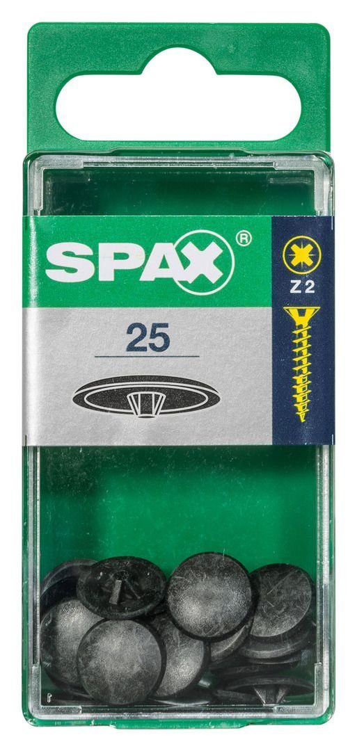 SPAX Abdeckkappe Spax Abdeckkappen schwarz zum stecken - 25 Stk. | Abschlusskappen