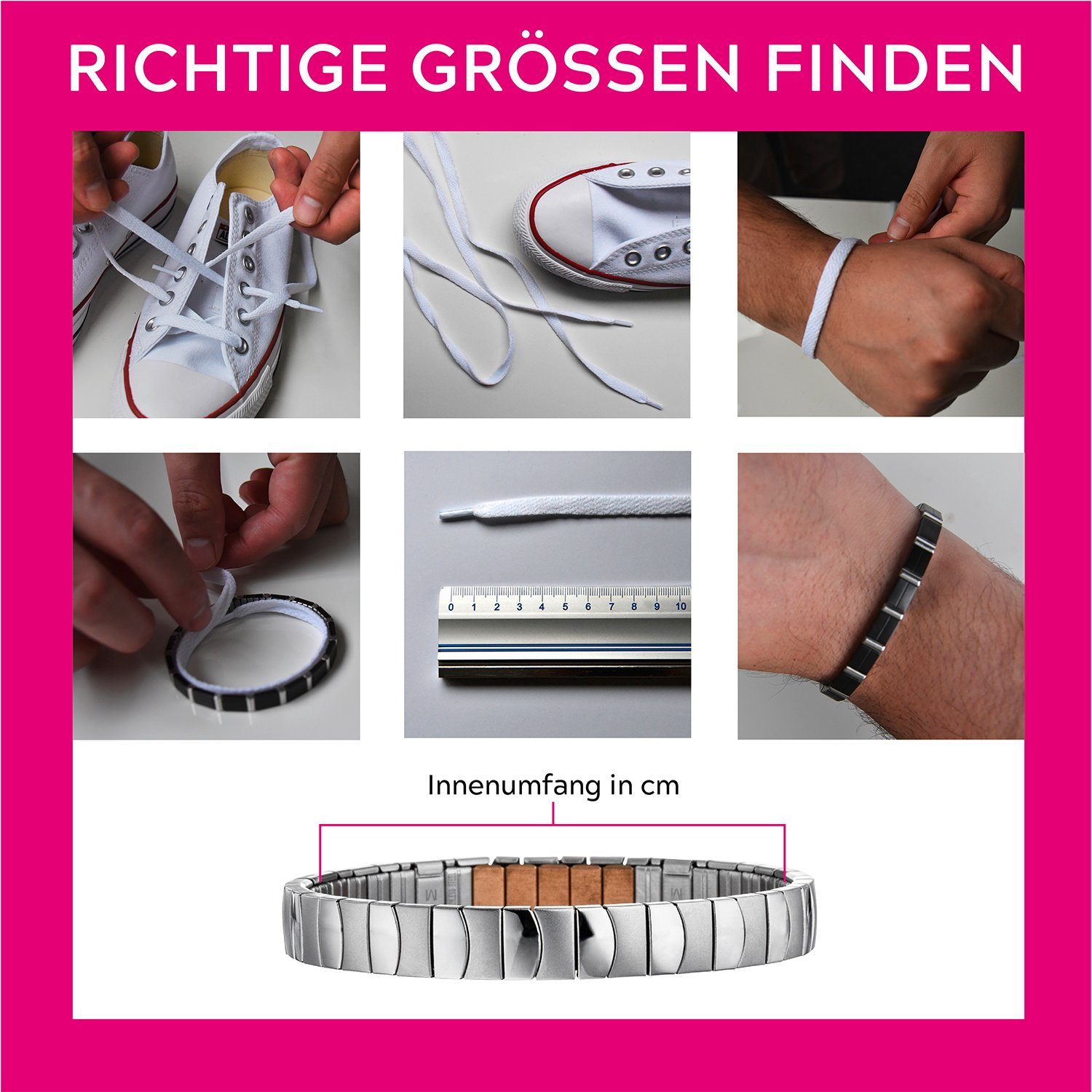 MAGNETIX WELLNESS Edelstahlarmband Flexi-Magnetarmband Matt-Glanz Design