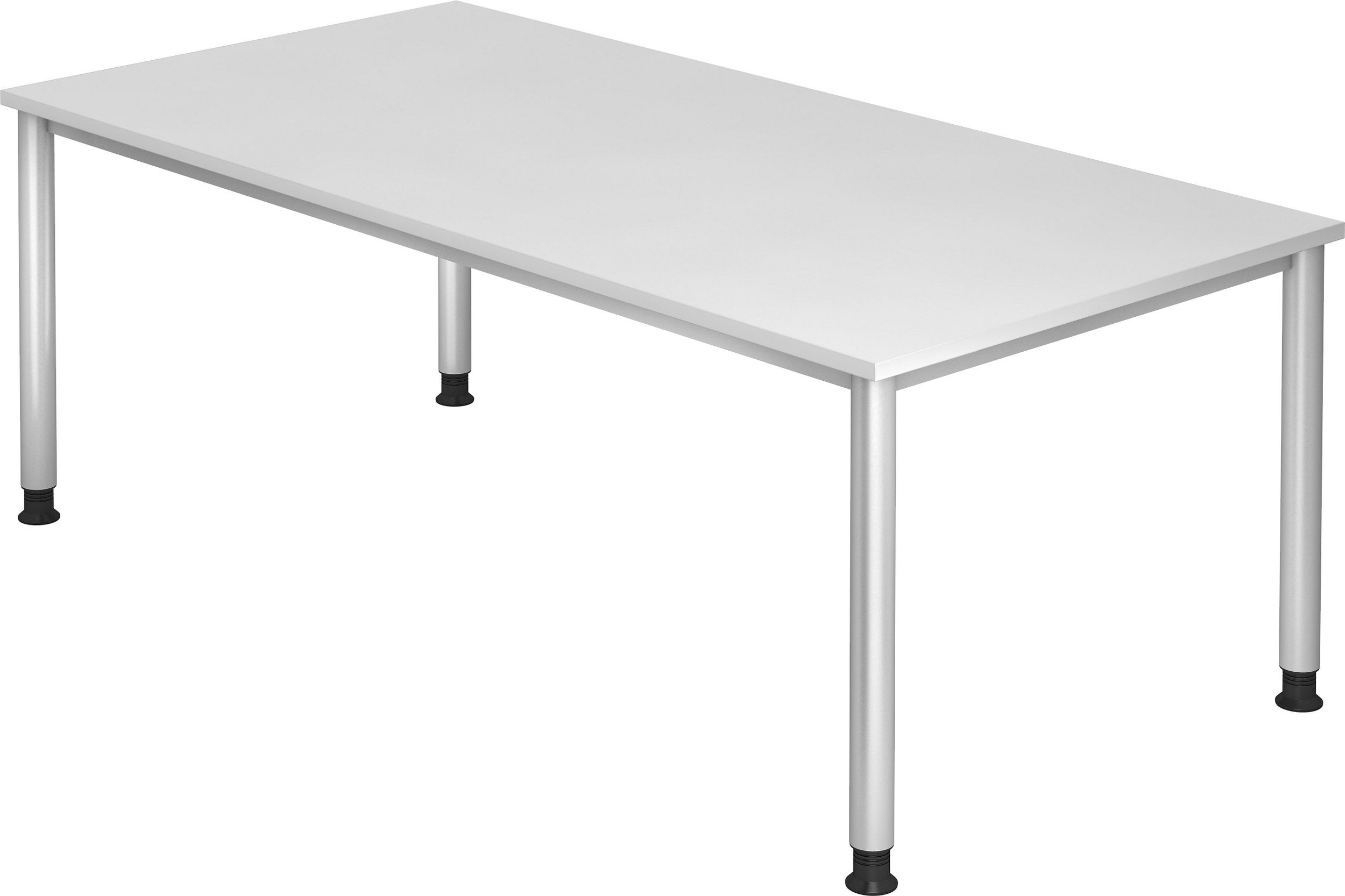 bümö Schreibtisch Schreibtisch Serie-H, Rechteck: 200 x 100 cm - Dekor: Weiß