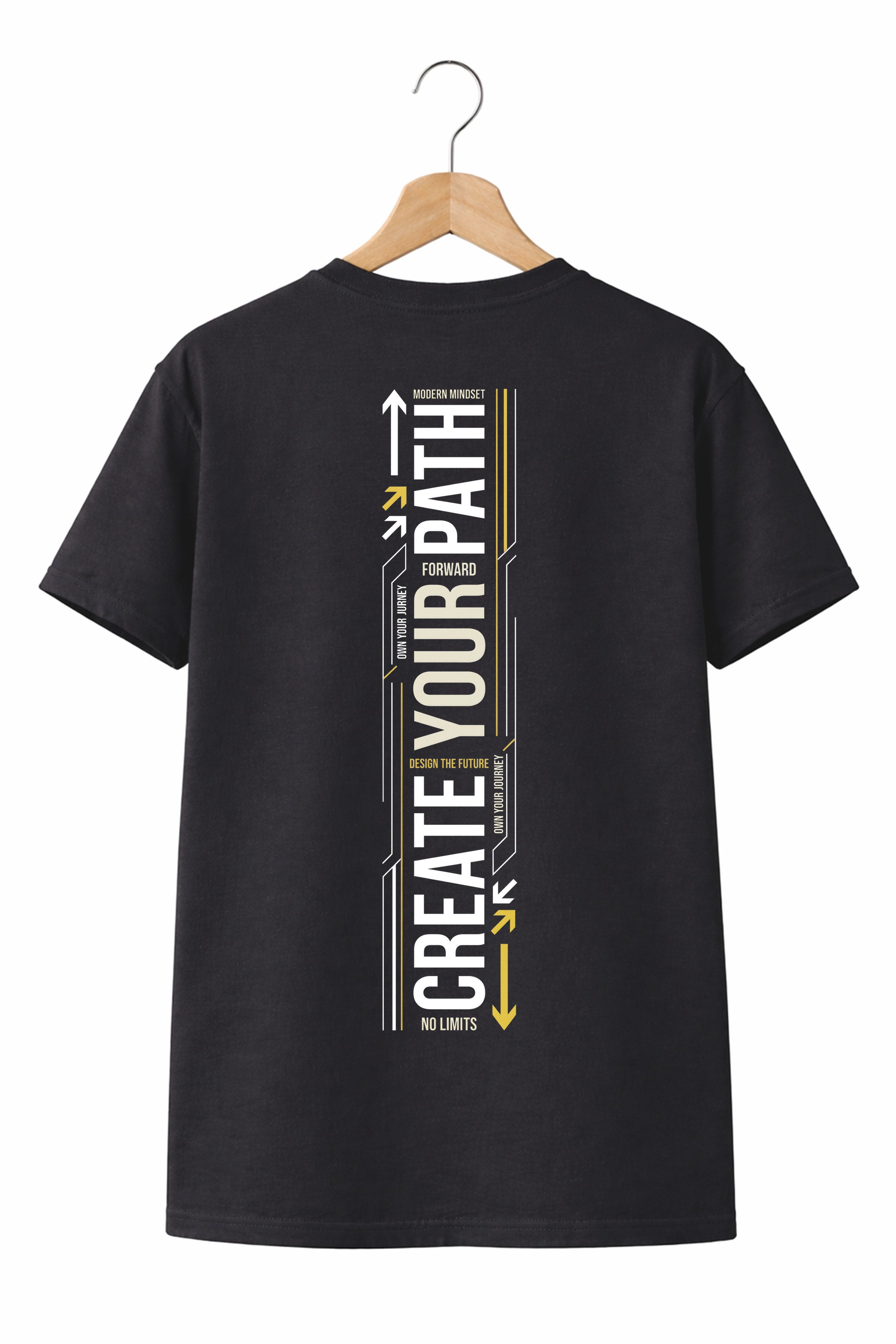 Banco T-Shirt Herren Create Your Path Shirt Print (Einzelartikel) Hochwertiger, vertikaler Statement-Backprint „CREATE YOUR PATH“