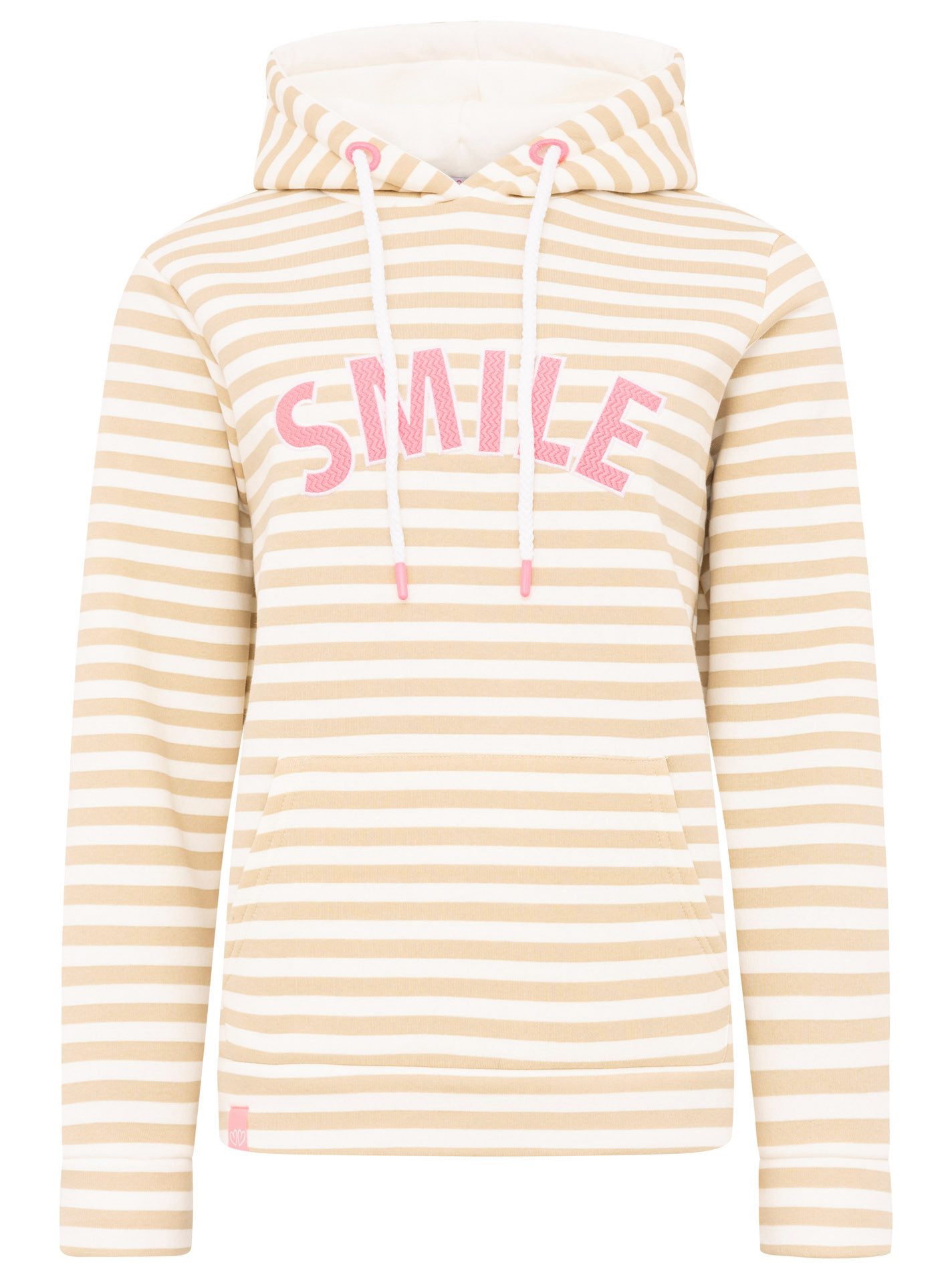 Zwillingsherz Kapuzensweatshirt "Streifen Smile" gestreift, große "SMILE"- günstig online kaufen