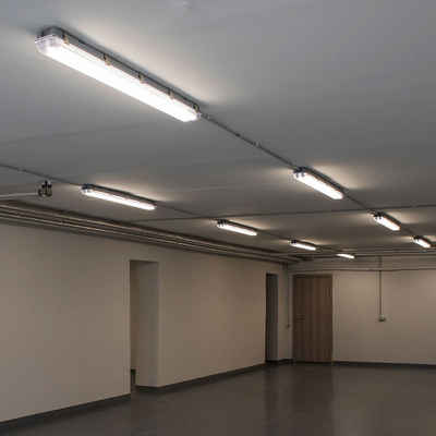 etc-shop Deckenleuchte, LED-Leuchtmittel fest verbaut, Kaltweiß, Tageslichtweiß, 8x SMD LED Decken Röhren Leuchten Wannen Lampen Tages-Licht Garagen