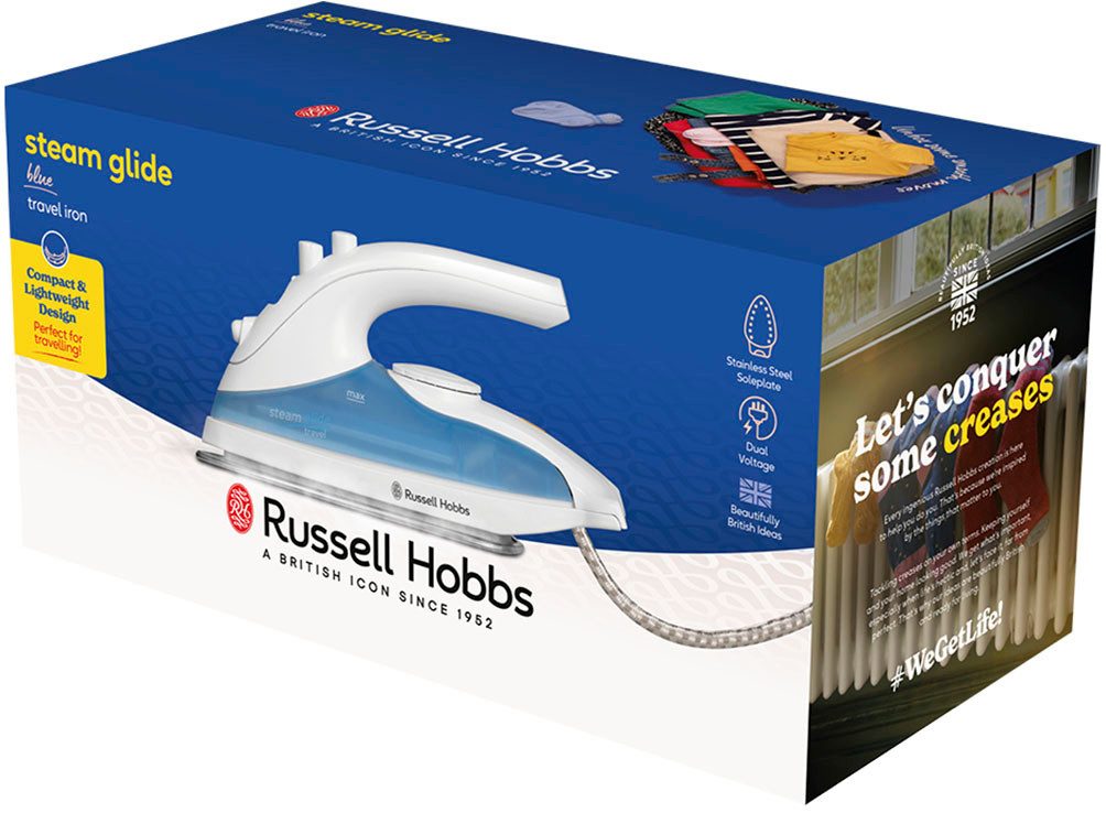 RUSSELL HOBBS Dampfbügeleisen 22470-56, Reisedampfbügeleisen, 830 W, mit Edelstahlsohle, weltweite Spannungsanpassung 110-240V