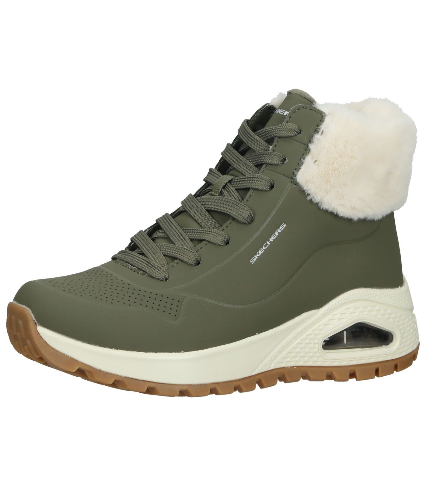 Skechers Stiefelette Lederimitat Schnürstiefelette Olive