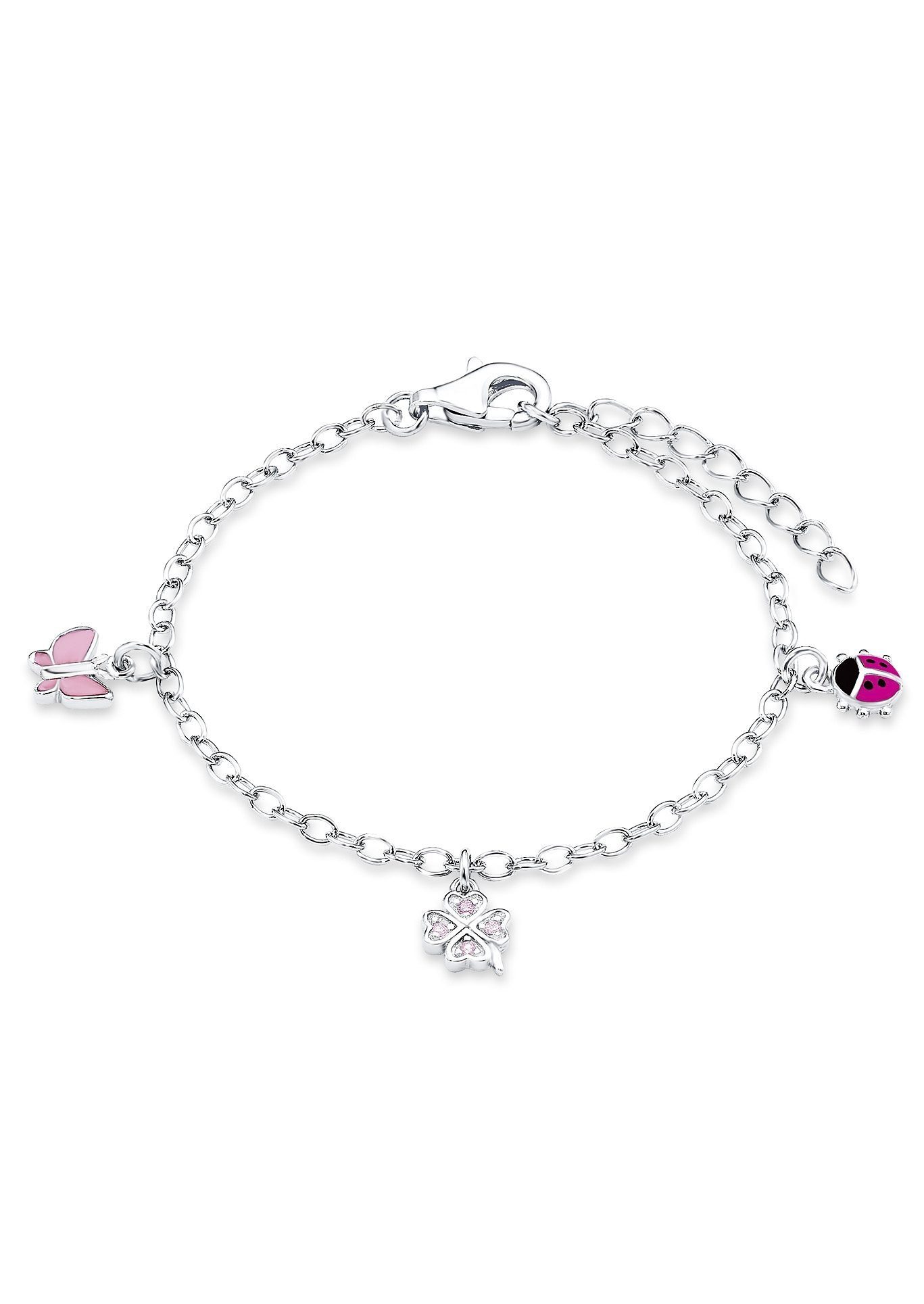 Prinzessin Lillifee Armband 9082414, Marienkäfer, Schmetterling, Kleeblatt, mit Zirkonia