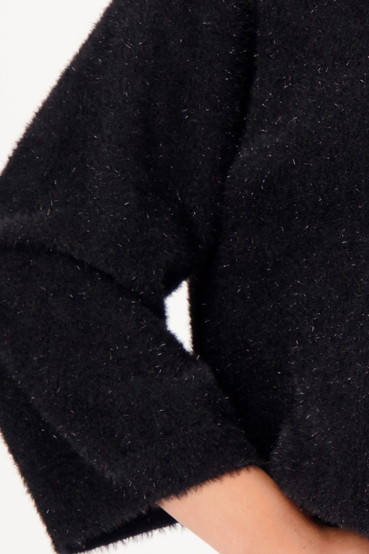 Monari Stehkragenpullover mit Glitzerfäden