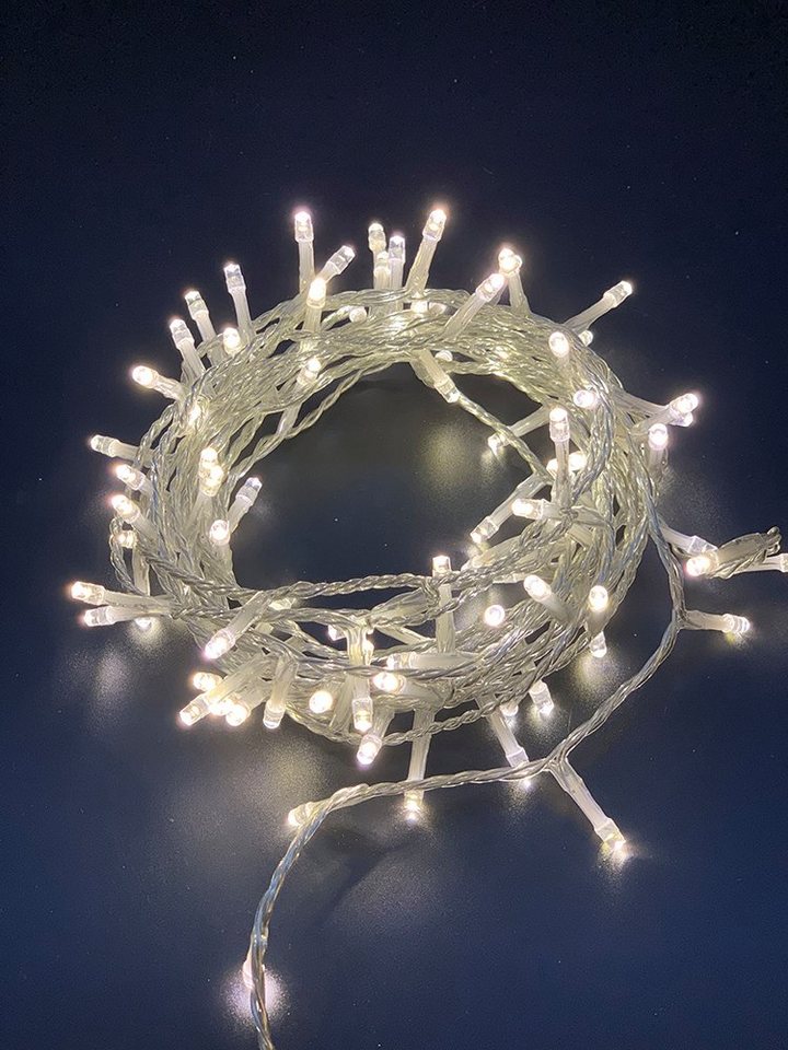 30x LED Rosen Blüten Lichter Kette weiß Weihnachts Deko Beleuchtung Lampen weiß