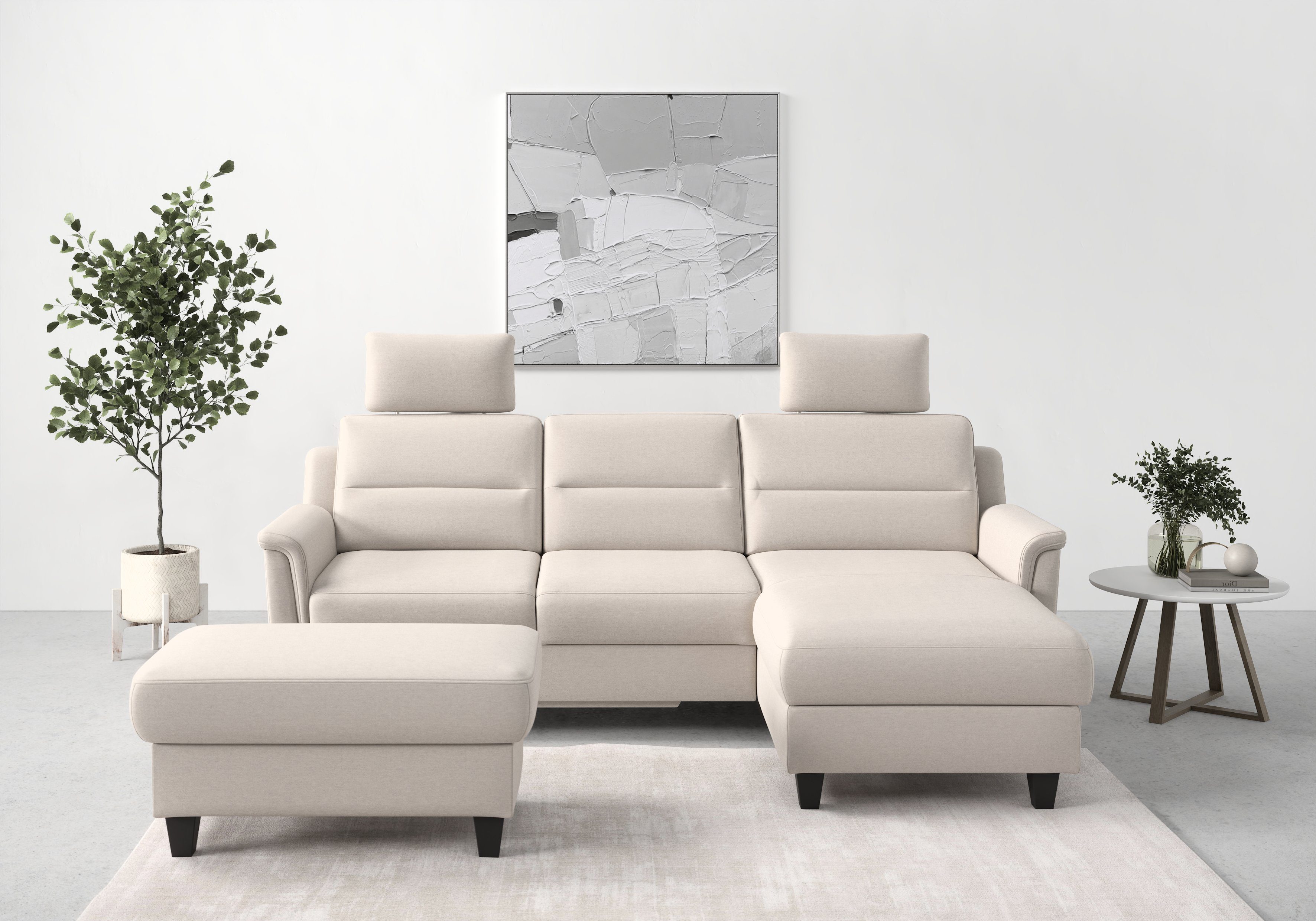 sit&more Ecksofa Farö, inklusive Federkern, wahlweise mit Bettfunktion und Bettkasten | Ecksofas