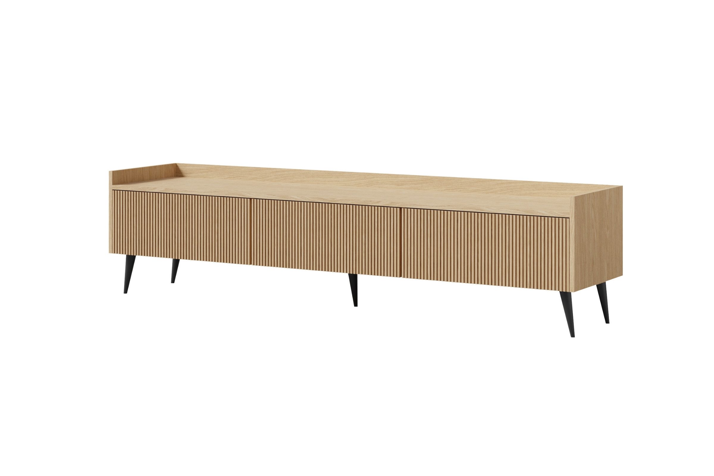 Deine Möbel 24 Media-Board DALIA 05 mit 3 Klappen, Riffelfront und Push-to-Open in Frühlingseiche (Set, 1 St., DALIA - Kollektion), TV-Lowboard 180 x 45 x 41 cm (B/H/T).